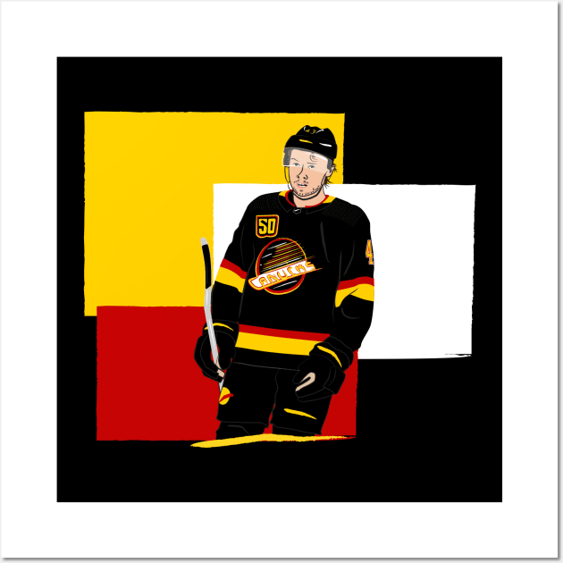 Quinn Hughes, Vancouver Canucks Wunderkind Defenceman Wall Art by MDSmith29